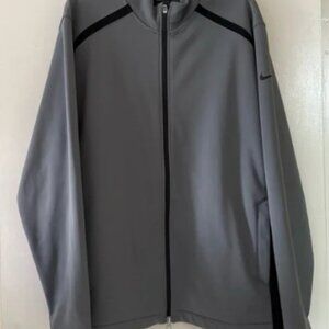 EUC Nike Therma Fit Water/Windproof Full Zip Golf Jacket Wolf Grey/Black Size XL